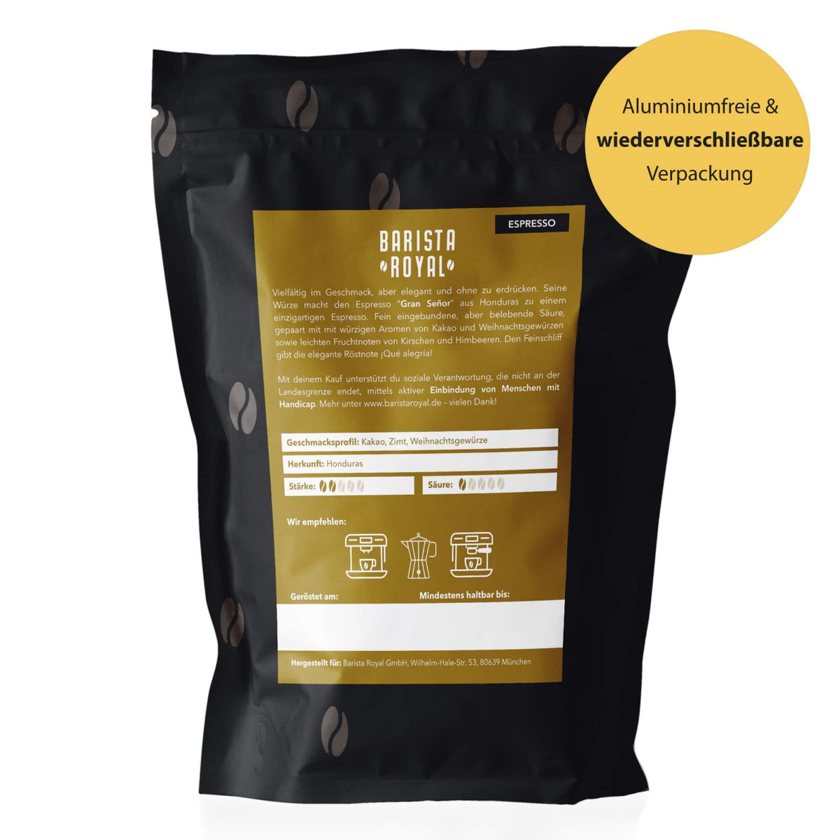Bio Gran Señor (Espresso) - Barista Royal GmbH - Bio Gran Señor (Espresso) - Barista Royal GmbH
