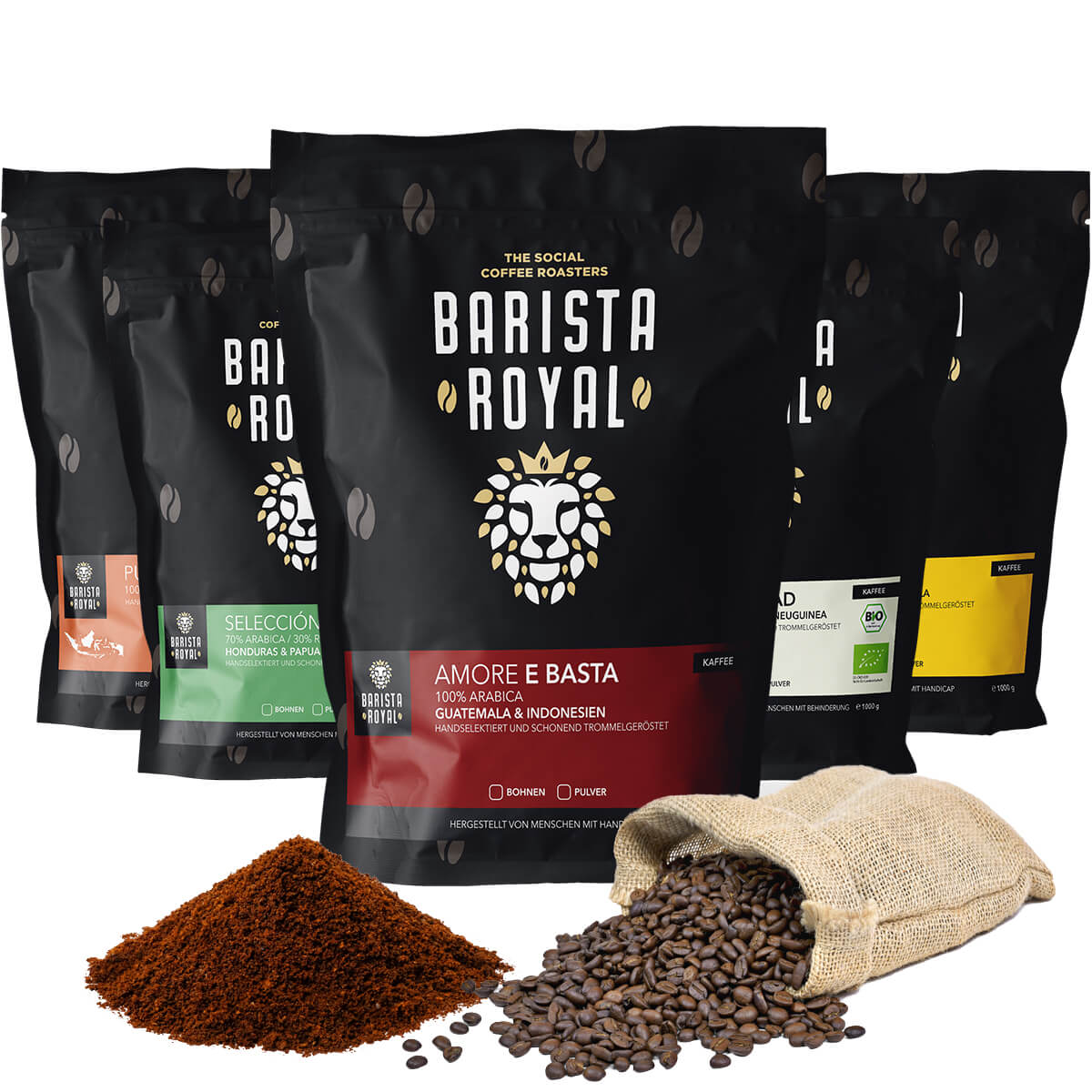 Entdeckerpaket Kaffee (5 x 350g) - Barista Royal GmbH - Entdeckerpaket Kaffee (5 x 350g) - Barista Royal GmbH