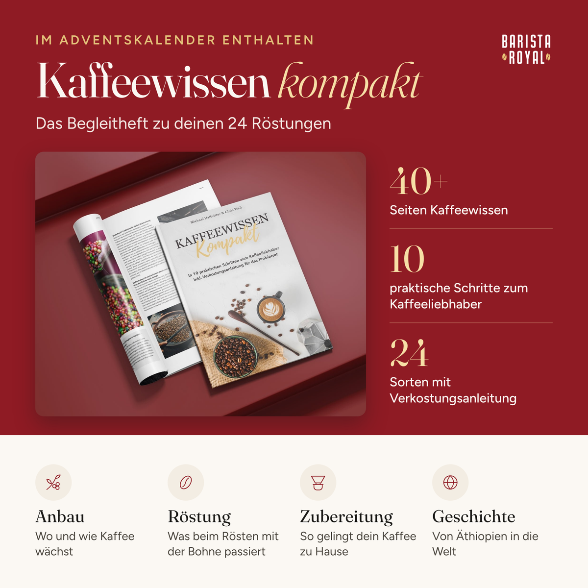 Premium Kaffee Adventskalender 2026 - 24 x 30g