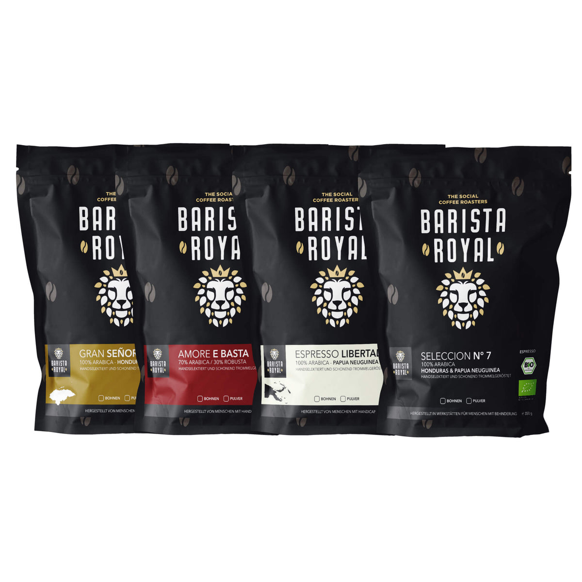 Probierpaket Espresso (4 x 100g) - Barista Royal GmbH - Probierpaket Espresso (4 x 100g) - Barista Royal GmbH